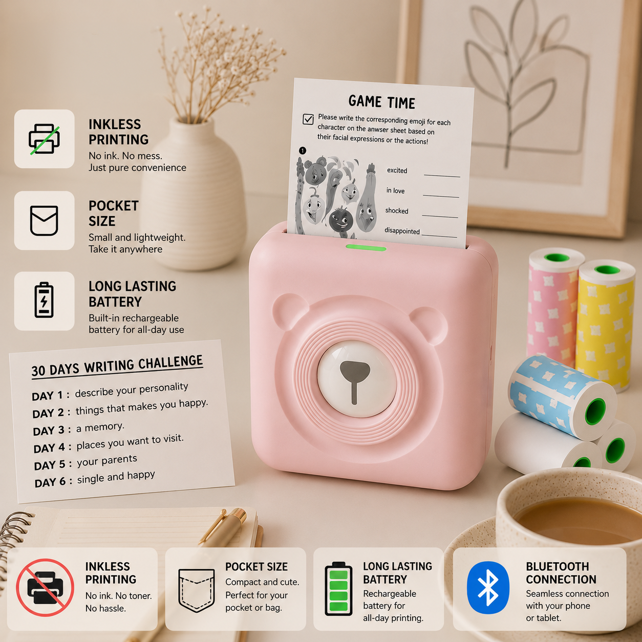 Mochiro Pocket Printer™ | Mini Thermal Photo Printer