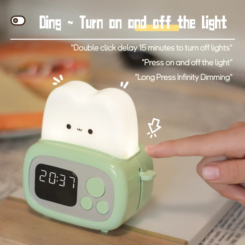 Mochiro Time Toaster™ | Cute Night Light & Alarm Clock